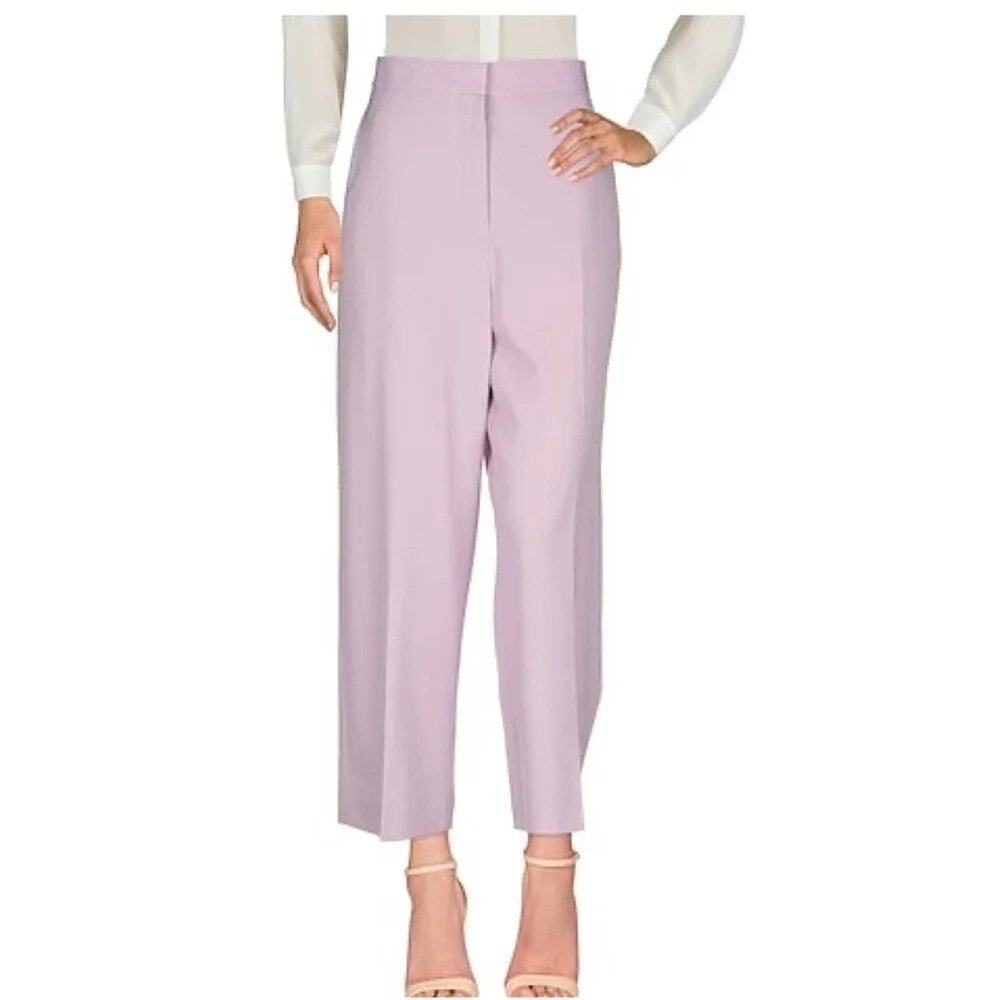 STELLA MCCARTNEY Relaxed Fit Wide Leg Trousers Pants Business Office Pink Size 8